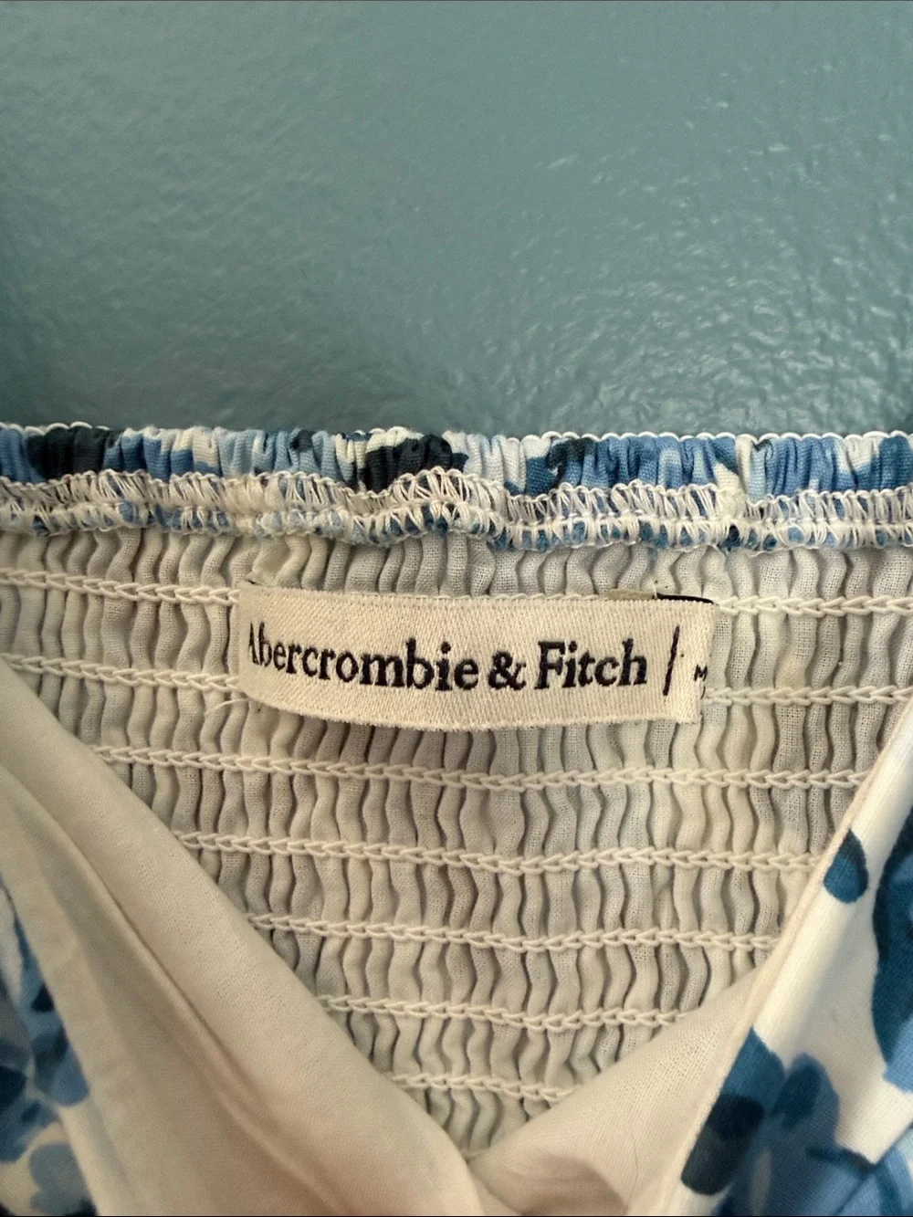 Abercrombie & Fitch White and Blue Floral Maxi Dress. Small tall